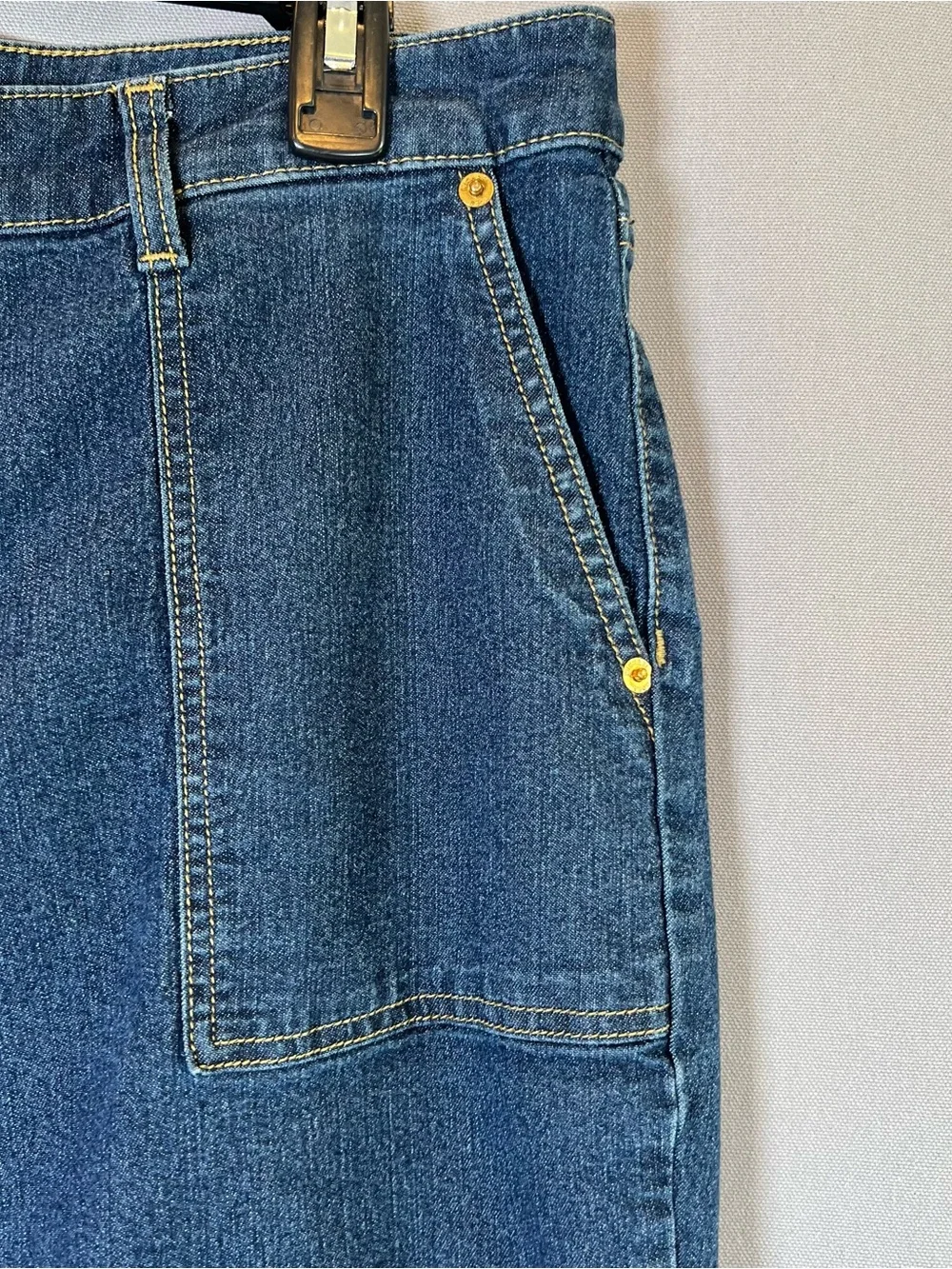 Michael Kors Dark Blue Denim Hugh Rise Straight Leg Utility Style Jeans